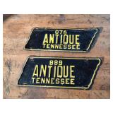 2 Vintage Tennessee Antique License Plates