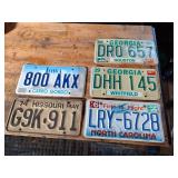 Iowa, Missouri, NC, Georgia License Plates
