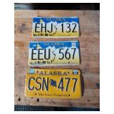 3 Alaska License Plates