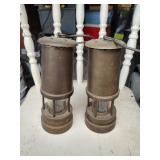 2 Small Brass Kerosene Lanterns