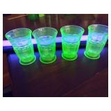 4 Anchor Hocking Uranium Vaseline Glasses