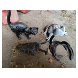 Cast Iron Cat, Frog, Boot Beetle, & More