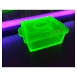 Anchor Hocking Uranium Vaseline Glass Covered Dish