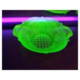 Uranium Vaseline Glass Serving Bowl