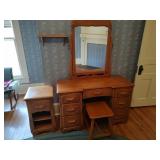 Maple Vanity and Night Stand - Read Details