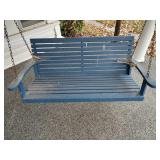 Blue Wooden Porch Swing