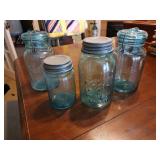 4 Blue Ball Jars