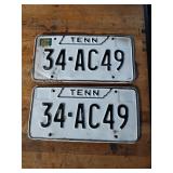 Matching Vintage Tennessee License Plates