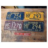 Vintage Indiana License Plates