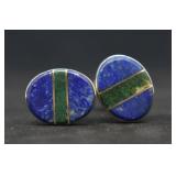 Vintage Silver & Lapis Lazuli Cufflinks Vintage Silver & Lapis Lazuli Cufflinks