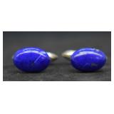 Vintage Sterling Silver Lapis Lazuli Cufflinks