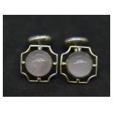 Vintage Sterling Silver Rose Quartz Cufflinks Vintage Sterling Silver Rose Quartz Cufflinks