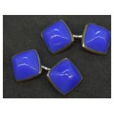 Sterling Silver Blue Enamel Cufflinks Sterling Silver Blue Enamel Cufflinks