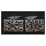 Heavy Vintage Sterling Silver Nugget Cufflinks Heavy Vintage Sterling Silver Nugget Cufflinks