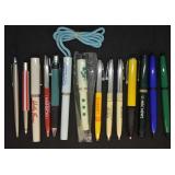 14 pcs. Vintage Ink Pens - Some Advertising