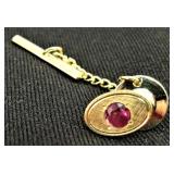 14K Gold UNISEX Garnet Tie Tac 14K Gold UNISEX Garnet Tie Tac