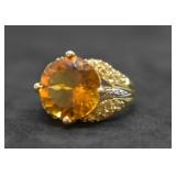 14k Gold Citrene & Diamond Ring 14k Gold Citrene & Diamond Ring