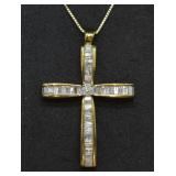 10k DiamondCross w/ 14k Chain Necklace