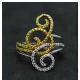 14k Gold Yellow & White Diamond Ring 14k Gold Yellow & White Diamond Ring
