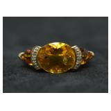 14k Gold Citrene & Diamond Ring 14k Gold Citrene & Diamond Ring