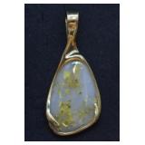 14k Gold Quartz Gold Vein Pendant 14k Gold Quartz Gold Vein Pendant