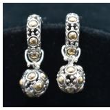 Sterling Silver & 18k Gold Earrings Sterling Silver & 18k Gold Earrings