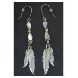 Sterling Silver Native American Design Feather Ear