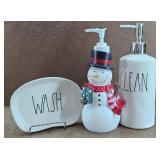 Rae Dunn Wash & Clean + Snowman