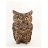 Handcarved Wood Owl Figure