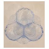 Cambridge Moonlight Blue Glass Divided Dish