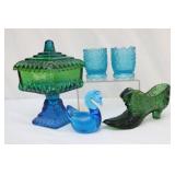 Blue & Green Vintage Glass
