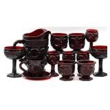 13pc Vntg Ruby Avon Cape Cod Pieces