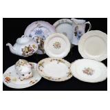 Assorted Floral China, Teapot, Pig & Pitcher