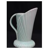 Antique Seafoam Green Shell Design Pitcher