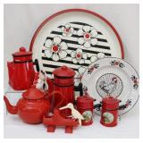 Vntg Red, Black & White Kitschy Decor