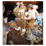 Large Collection of Stuffed Animals