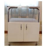 MCM Metal Cabinet Formica Top Rolling Cart