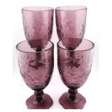 4pc Princess House Fantasia Amethyst Fine Crystal