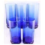 5pc Anchor Hocking Essex Cobalt Glasses