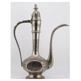 Indian Silver Plated Etched Tea Pot