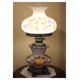 Hand Painted Glass Hurricane Lamp -works