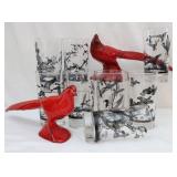Federal Glass Bird Tumblers & Bird Firgurines