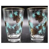 Vntg Libby David Douglas Gold & Turquoise Pinecone