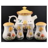 5pc 1976 Mushroom S&P & Tea Pot