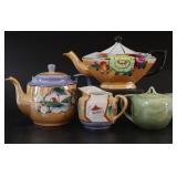 Asian Style Luster Teapots & Creamer