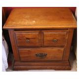Wood Side Table w/2 Drawers