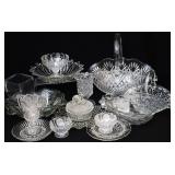 19pc Glass Pieces- Baskets, Plates, Trinket Dish++