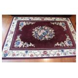 Maroon Floral Area Rug