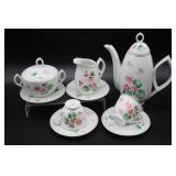 9pc Japanese Floral Tea Set
