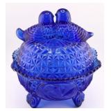 Hofbauer Byrdes Cobalt Glass Candy Dish